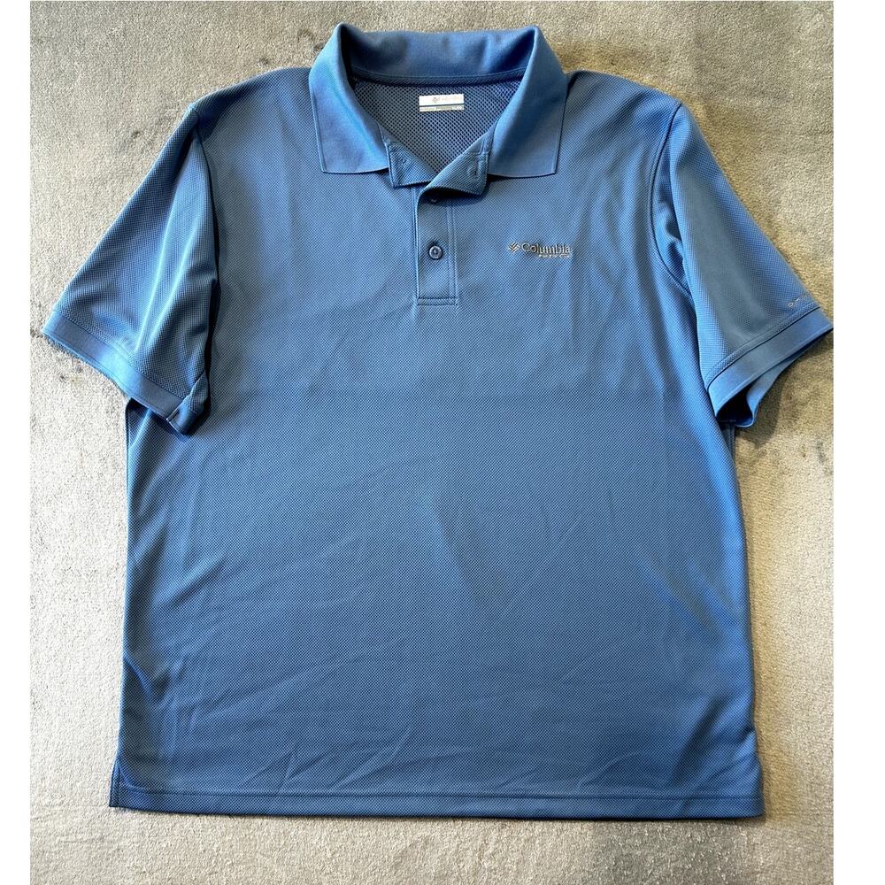 Columbia PFG Performance Shirt Mens XL Blue Fishing Outdoor Blue